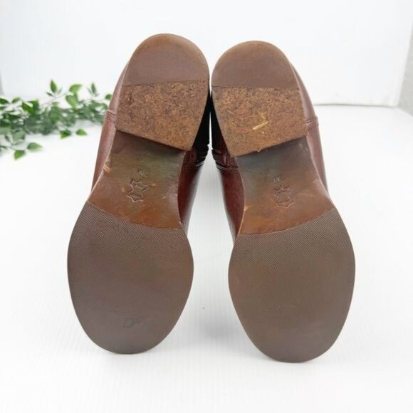 Tory Burch Kiernan leather Riding Boots gold logo size 7 - Picture 6 of 11